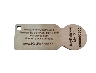 KeyRefinder® Johann eckig Chromstahl Lasergravur